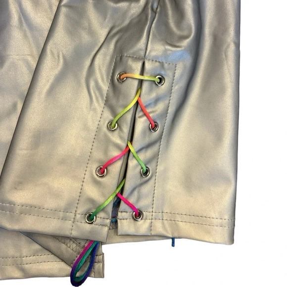 Women’s So Real Silver Metallic Dress Zip Up Long Sleeve Bodycon Size XS - Picture 5 of 7